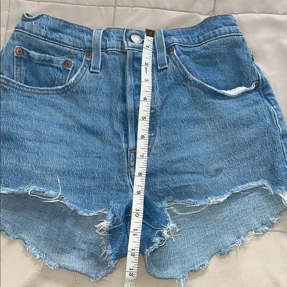 Levi’s 501 Denim High Rise Distressed Women’s shorts Jean Blue 26 - Picture 4 of 9